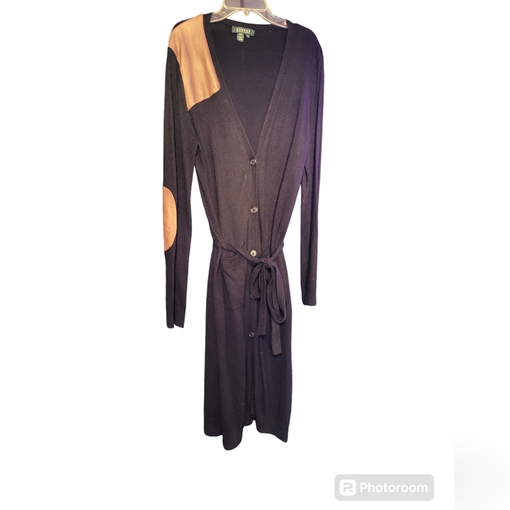 Lauren Ralph Lauren Silk & Cashmere Blend Elbow Patches Cardigan Luxury …